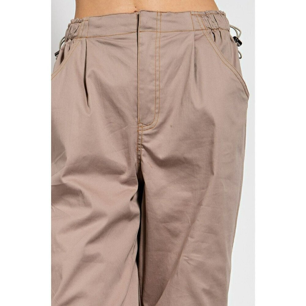 Hot Shot 90's Toggle Cargo Pants in Mushroom - Picture 5 of 5